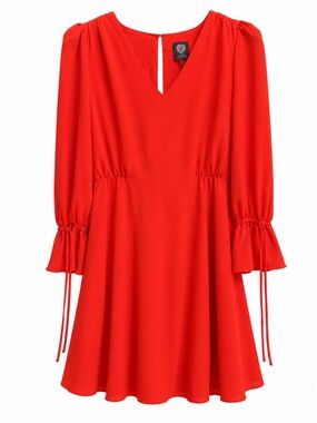 Vince Camuto Bright Red Dress with V-Neck